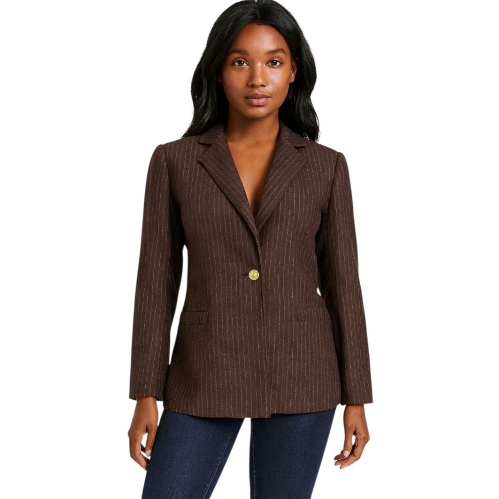 Vintage Daniel for Spellbound Pinstripe Wool Blazer Jacket Size 8
